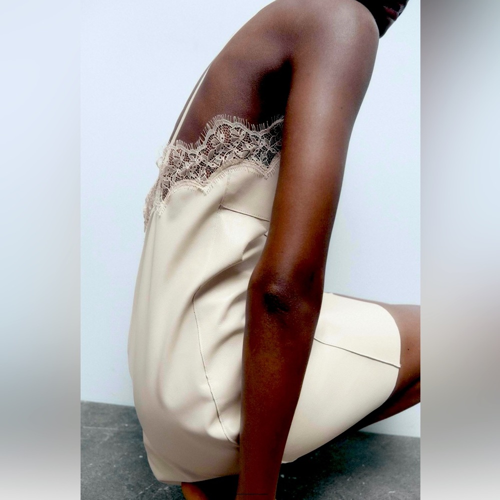 Zara new genuine leather dress